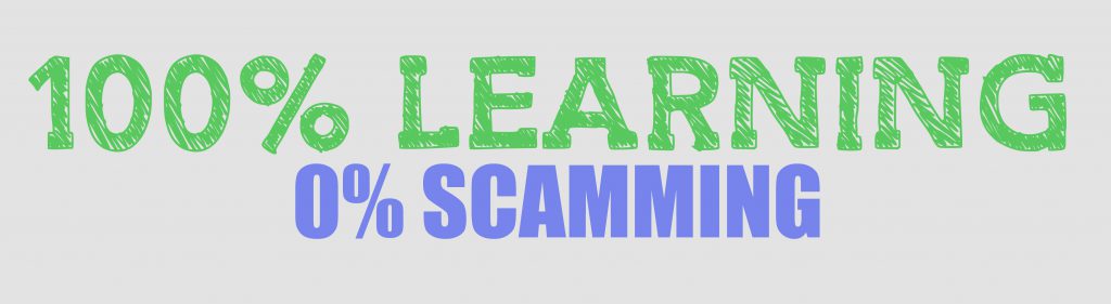 learning scamming banner